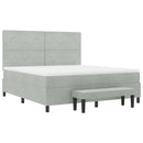 vidaXL Boxrugós ágy matracmal Világosszürke 180 x 200 cm Bársony