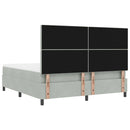 vidaXL Boxrugós ágy matracmal Világosszürke 180 x 200 cm Bársony