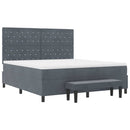 vidaXL Boxrugós ágy matracmal Sötétszürke 180 x 200 cm Bársony