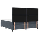 vidaXL Boxrugós ágy matracmal Sötétszürke 180 x 200 cm Bársony