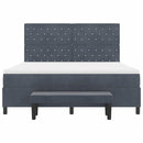 vidaXL Boxrugós ágy matracmal Sötétszürke 180 x 200 cm Bársony