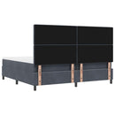 vidaXL Boxrugós ágy matracmal Sötétszürke 200 x 200 cm Bársony