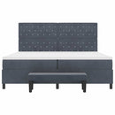 vidaXL Boxrugós ágy matracmal Sötétszürke 200 x 200 cm Bársony
