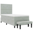 vidaXL Boxrugós ágy matracmal Világosszürke 80 x 200 cm Bársony