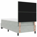 vidaXL Boxrugós ágy matracmal Világosszürke 80 x 200 cm Bársony