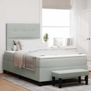 vidaXL Boxrugós ágy matracmal Világosszürke 120 x 190 cm Bársony