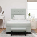 vidaXL Boxrugós ágy matracmal Világosszürke 120 x 190 cm Bársony