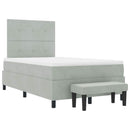 vidaXL Boxrugós ágy matracmal Világosszürke 120 x 190 cm Bársony