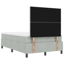 vidaXL Boxrugós ágy matracmal Világosszürke 120 x 190 cm Bársony