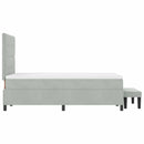 vidaXL Boxrugós ágy matracmal Világosszürke 120 x 190 cm Bársony