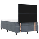 vidaXL Boxrugós ágy matracmal Sötétszürke 120 x 200 cm Bársony