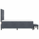 vidaXL Boxrugós ágy matracmal Sötétszürke 120 x 200 cm Bársony