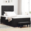 vidaXL Boxrugós ágy matracmal fejtámlával Fekete 120 x 200 cm Bársony