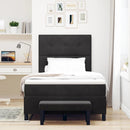 vidaXL Boxrugós ágy matracmal fejtámlával Fekete 120 x 200 cm Bársony
