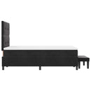 vidaXL Boxrugós ágy matracmal fejtámlával Fekete 120 x 200 cm Bársony