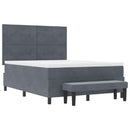 vidaXL Boxrugós ágy matracmal Sötétszürke 160 x 200 cm Bársony
