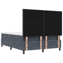 vidaXL Boxrugós ágy matracmal Sötétszürke 160 x 200 cm Bársony