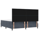vidaXL Boxrugós ágy matracmal Sötétszürke 200 x 200 cm Bársony