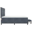 vidaXL Boxrugós ágy matracmal Sötétszürke 200 x 200 cm Bársony