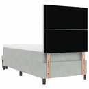 vidaXL Boxrugós ágy matracmal Világosszürke 90 x 200 cm Bársony