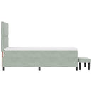 vidaXL Boxrugós ágy matracmal Világosszürke 90 x 200 cm Bársony