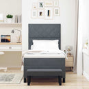 vidaXL Boxrugós ágy matracmal Sötétszürke 100 x 200 cm Bársony