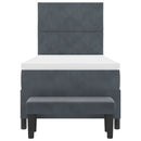 vidaXL Boxrugós ágy matracmal Sötétszürke 100 x 200 cm Bársony