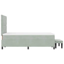 vidaXL Boxrugós ágy matracmal Világosszürke 120 x 200 cm Bársony
