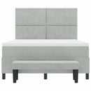 vidaXL Boxrugós ágy matracmal Világosszürke 140 x 190 cm Bársony