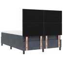vidaXL Boxrugós ágy matracmal Sötétszürke 140 x 190 cm Bársony