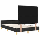 vidaXL Ágykeret fejtámlával Fekete 120 x 200 cm szövet