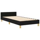 vidaXL Ágykeret fejtámlával Fekete 100 x 200 cm szövet