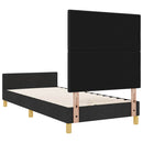 vidaXL Ágykeret fejtámlával Fekete 100 x 200 cm szövet