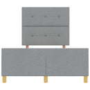 vidaXL Ágykeret fejtámlával Világosszürke 120 x 190 cm szövet