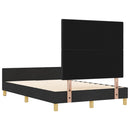 vidaXL Ágykeret fejtámlával Fekete 120 x 200 cm szövet