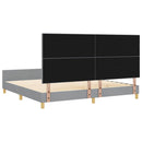 vidaXL Ágykeret fejtámlával Világosszürke 200 x 200 cm szövet