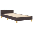 vidaXL Ágykeret fejtámlával sötétbarna 90 x 200 cm szövet