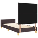 vidaXL Ágykeret fejtámlával sötétbarna 90 x 200 cm szövet