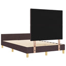 vidaXL Ágykeret fejtámlával sötétbarna 120 x 200 cm szövet
