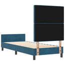 vidaXL Ágykeret fejtámlával Sötétkék 80 x 200 cm Bársony