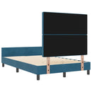 vidaXL Ágykeret fejtámlával Sötétkék 120 x 200 cm Bársony