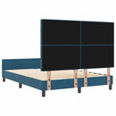 vidaXL Ágykeret fejtámlával Sötétkék 140 x 200 cm Bársony