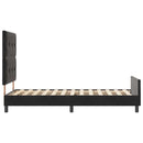 vidaXL Ágykeret fejtámlával Fekete 100 x 200 cm Bársony