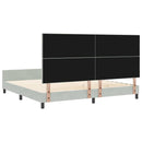vidaXL Ágykeret fejtámlával Világosszürke 200 x 200 cm Bársony