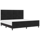 vidaXL Ágykeret fejtámlával Fekete 200 x 200 cm Bársony