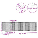 vidaXL Kutyaketrec Ezüst 800 x 200 x 200 cm Horganyzott acél