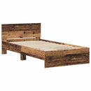 vidaXL Ágykeret fejtámlával Öreg fa 100 x 200 cm Faanyag