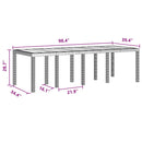 vidaXL Kerti Asztal Barna 250 x 100 x 73 cm polirattan