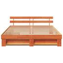 vidaXL Ágykeret fejtámlával Viaszbarna 200 x 200 cm Tömör fenyőfa