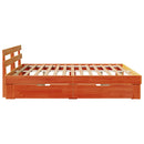 vidaXL Ágykeret fejtámlával Viaszbarna 200 x 200 cm Tömör fenyőfa